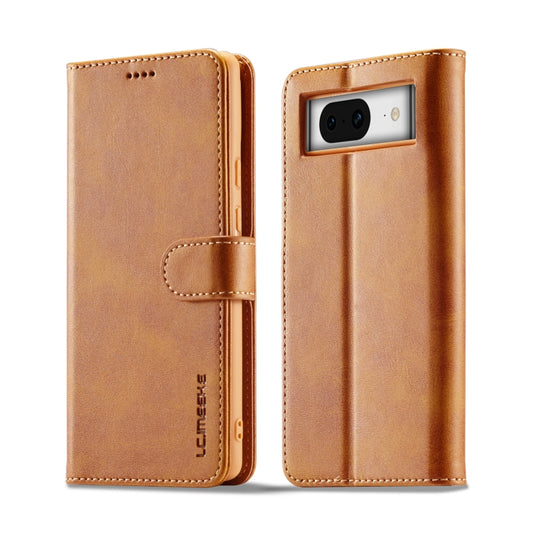 For Google Pixel 8 LC.IMEEKE Calf Texture Horizontal Flip Leather Phone Case(Yellow) - Google Cases by LC.IMEEKE | Online Shopping UK | buy2fix