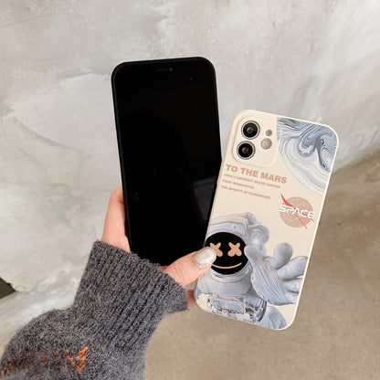 For iPhone XS Max Martian Astronaut Pattern Shockproof Phone Case(White) - More iPhone Cases by buy2fix | Online Shopping UK | buy2fix