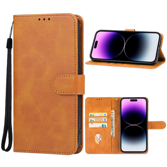 For iPhone 15 Pro Leather Phone Case(Brown) - iPhone 15 Pro Cases by buy2fix | Online Shopping UK | buy2fix
