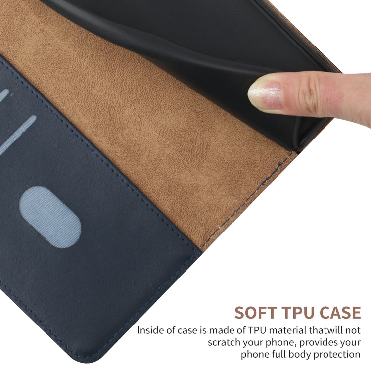 For Xiaomi Poco F5 Genuine Leather Fingerprint-proof Flip Phone Case(Blue) - Xiaomi Cases by buy2fix | Online Shopping UK | buy2fix
