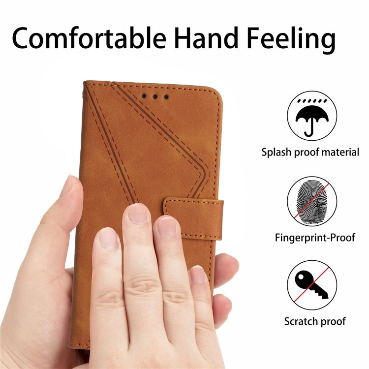 For Sony Xperia 10 IV Stitching Embossed Leather Phone Case(Brown) - Sony Cases by buy2fix | Online Shopping UK | buy2fix