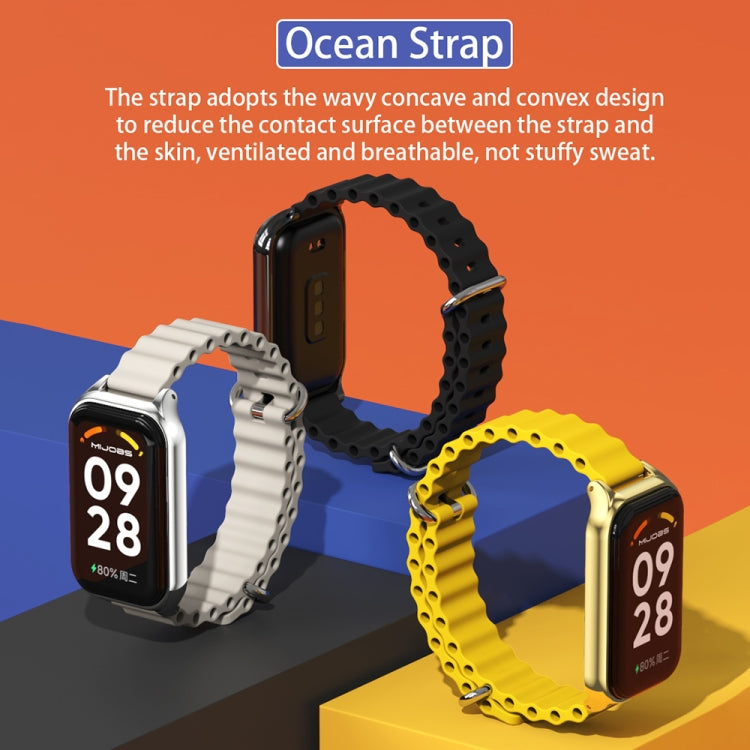 For Redmi Band 2 Mijobs Metal Shell Ocean Silicone Watch Band(Wine Red Rose Gold) - Watch Bands by MIJOBS | Online Shopping UK | buy2fix