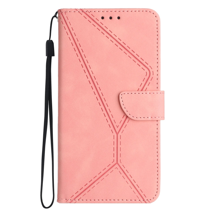 For Xiaomi POCO C40 Stitching Embossed Leather Phone Case(Pink) - Xiaomi Cases by buy2fix | Online Shopping UK | buy2fix