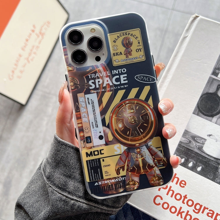 For iPhone 13 Pro Dual-side IMD Astronaut Frosted Phone Case(Black Gold) - iPhone 13 Pro Cases by buy2fix | Online Shopping UK | buy2fix