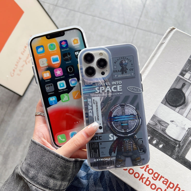 For iPhone 14 Pro Max Dual-side IMD Astronaut Frosted Phone Case(Blue Grey) - iPhone 14 Pro Max Cases by buy2fix | Online Shopping UK | buy2fix