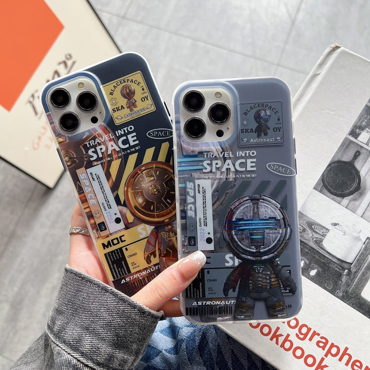 For iPhone 13 Pro Max Dual-side IMD Astronaut Frosted Phone Case(Black Gold) - iPhone 13 Pro Max Cases by buy2fix | Online Shopping UK | buy2fix