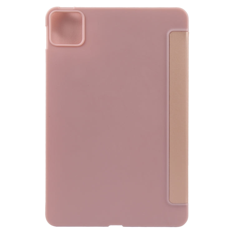 For Xiaomi Pad 6 / Pad 6 Pro Three-fold Holder Flip Tablet Leather Case(Rose Gold) -  by buy2fix | Online Shopping UK | buy2fix