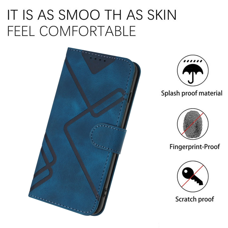 For Honor 70 Lite Line Pattern Skin Feel Leather Phone Case(Royal Blue) - Honor Cases by buy2fix | Online Shopping UK | buy2fix