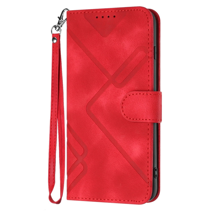 For Honor 10 Lite Line Pattern Skin Feel Leather Phone Case(Red) - Honor Cases by buy2fix | Online Shopping UK | buy2fix