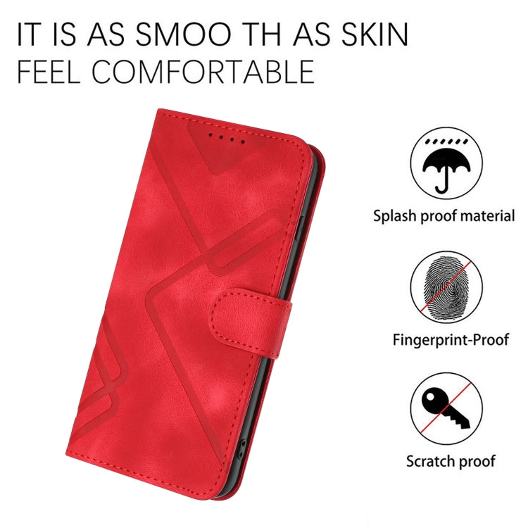 For Honor 70 Line Pattern Skin Feel Leather Phone Case(Red) - Honor Cases by buy2fix | Online Shopping UK | buy2fix