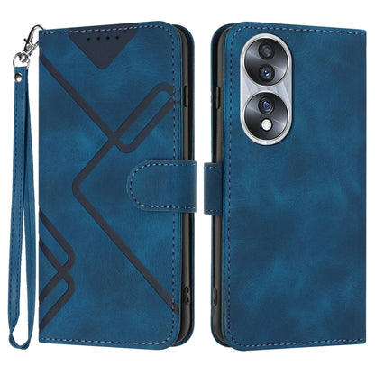 For Honor 70 Line Pattern Skin Feel Leather Phone Case(Royal Blue) - Honor Cases by buy2fix | Online Shopping UK | buy2fix