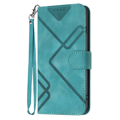 For Honor X8 4G/X30i/Play6T Pro Line Pattern Skin Feel Leather Phone Case(Light Blue) - Honor Cases by buy2fix | Online Shopping UK | buy2fix
