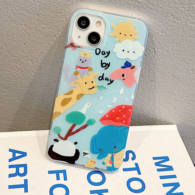 For iPhone 14 IMD Cute Animal Pattern Phone Case(Giraffe) - iPhone 14 Cases by buy2fix | Online Shopping UK | buy2fix