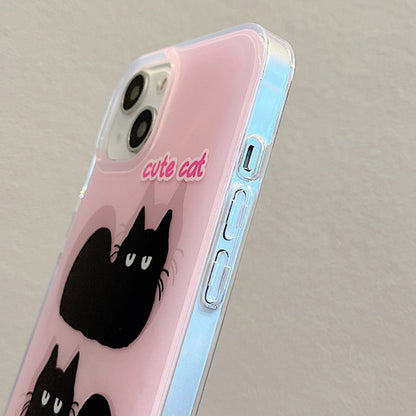 For iPhone 13 Pro IMD Cute Animal Pattern Phone Case(Cat) - iPhone 13 Pro Cases by buy2fix | Online Shopping UK | buy2fix