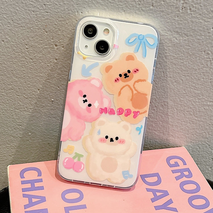 For iPhone 13 Pro IMD Cute Animal Pattern Phone Case(Bear) - iPhone 13 Pro Cases by buy2fix | Online Shopping UK | buy2fix