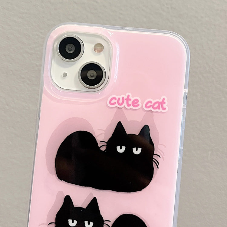 For iPhone 12 IMD Cute Animal Pattern Phone Case(Cat) - iPhone 12 / 12 Pro Cases by buy2fix | Online Shopping UK | buy2fix