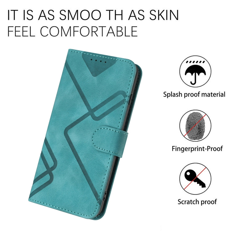 For Samsung Galaxy S23 5G Line Pattern Skin Feel Leather Phone Case(Light Blue) - Galaxy S23 5G Cases by buy2fix | Online Shopping UK | buy2fix