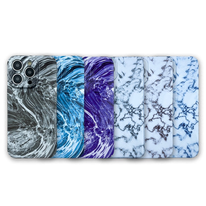 For iPhone 12 Pro Marble Pattern Phone Case(Black White) - iPhone 12 / 12 Pro Cases by buy2fix | Online Shopping UK | buy2fix