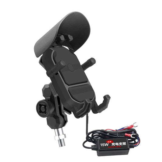 WUPP ZH-1848B1 15W Motorcycle Wireless Fast Charging Phone Navigation Holder, Style:M8 Ball Joint - Holder by WUPP | Online Shopping UK | buy2fix
