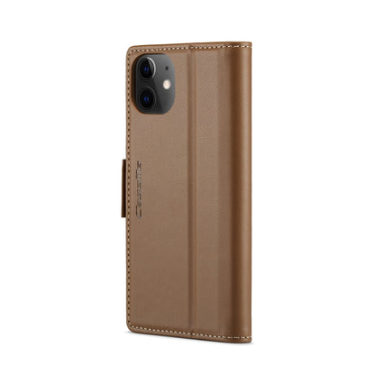 For iPhone 12 mini CaseMe 023 Butterfly Buckle Litchi Texture RFID Anti-theft Leather Phone Case(Brown) - iPhone 12 mini Cases by CaseMe | Online Shopping UK | buy2fix