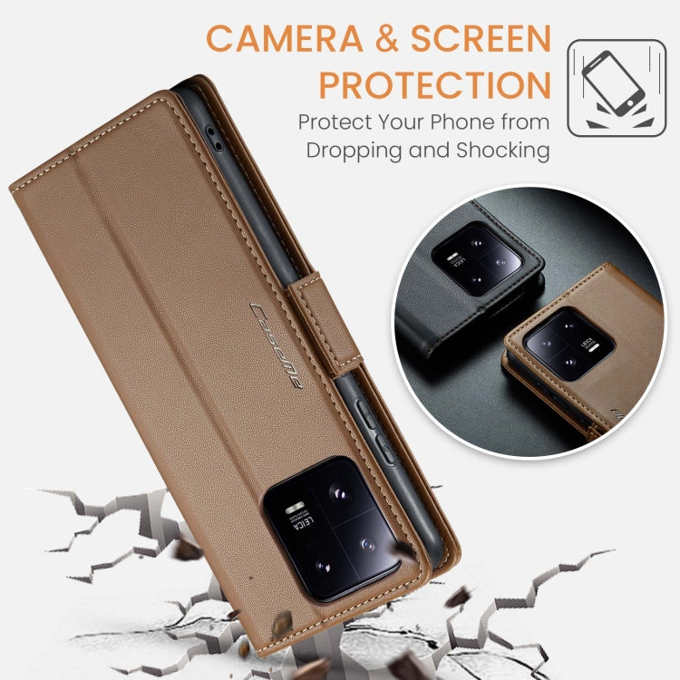 For Xiaomi 13 Pro CaseMe 023 Butterfly Buckle Litchi Texture RFID Anti-theft Leather Phone Case(Brown) - 13 Pro Cases by CaseMe | Online Shopping UK | buy2fix