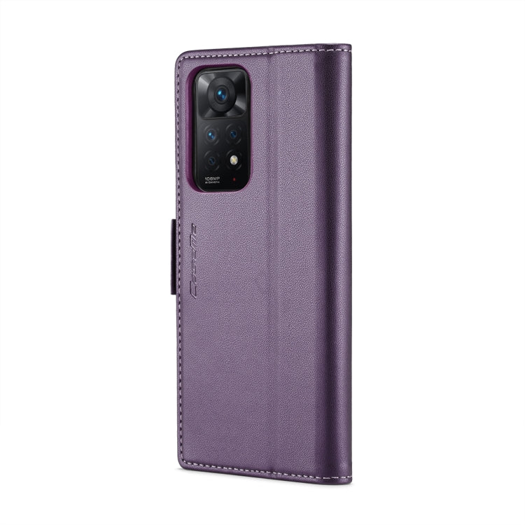 CaseMe 023 Butterfly Buckle Litchi Texture RFID Anti-theft Leather Phone Case For Xiaomi Redmi Note 11 Pro 5G Global/Redmi Note 11 Pro Global(Pearly Purple) - Redmi Note 11 Pro Case by CaseMe | Online Shopping UK | buy2fix