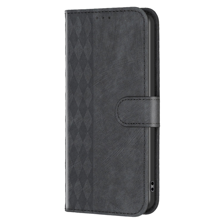 For Xiaomi Redmi 10C Plaid Embossed Leather Phone Case(Black) - Xiaomi Cases by buy2fix | Online Shopping UK | buy2fix