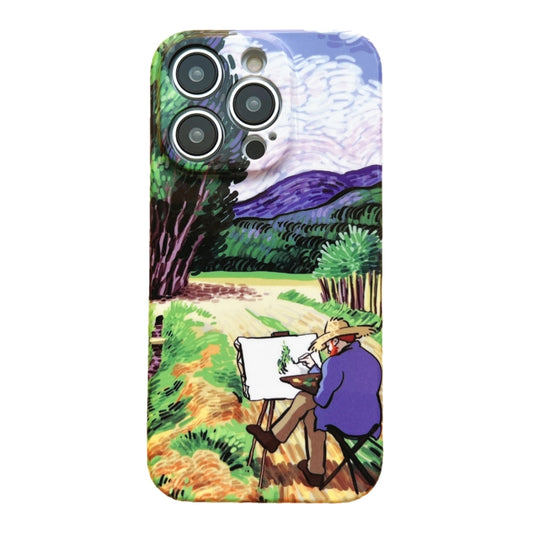 For iPhone 14 Pro Precise Hole Oil Painting Pattern PC Phone Case(Painting) - iPhone 14 Pro Cases by buy2fix | Online Shopping UK | buy2fix