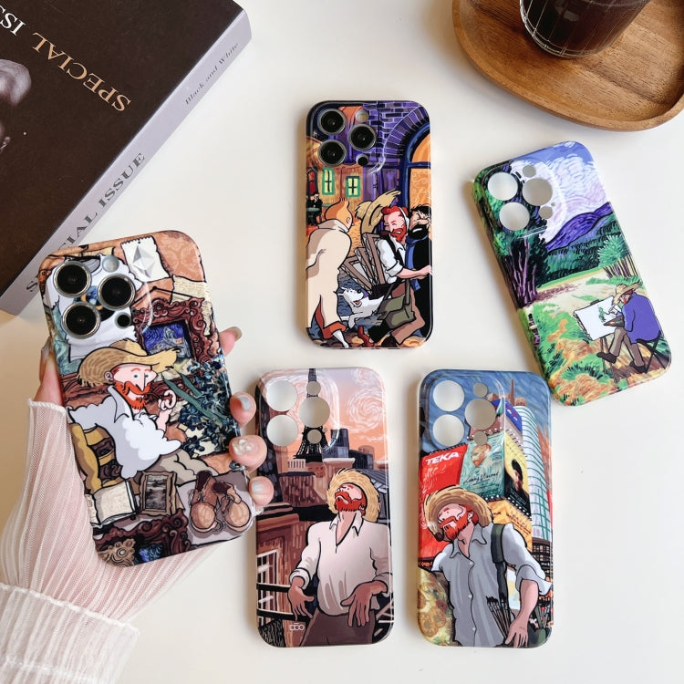 For iPhone 14 Plus Precise Hole Oil Painting Pattern PC Phone Case(Tobacco Pipe) - iPhone 14 Plus Cases by buy2fix | Online Shopping UK | buy2fix