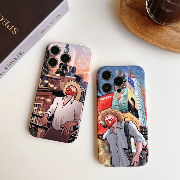 For iPhone 12 Pro Max Precise Hole Oil Painting Pattern PC Phone Case(Edifice) - iPhone 12 Pro Max Cases by buy2fix | Online Shopping UK | buy2fix