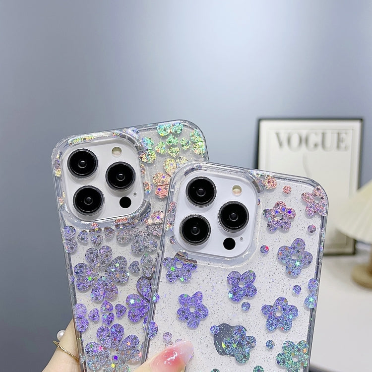 For iPhone 12 Pro Max Little Star Series Glitter Powder TPU Phone Case(Love Heart) - iPhone 12 Pro Max Cases by buy2fix | Online Shopping UK | buy2fix