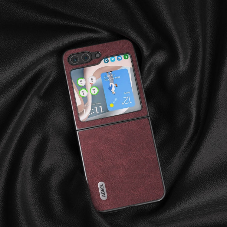 For Samsung Galaxy Z Flip5 ABEEL Dream Litchi Texture PU Phone Case(Purple) - Galaxy Z Flip5 Cases by buy2fix | Online Shopping UK | buy2fix