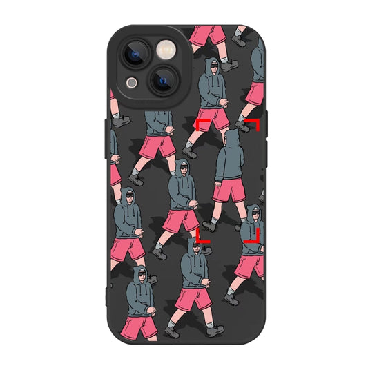 For iPhone 13 Pro Liquid Silicone Pedestrians Pattern Phone Case(Black) - iPhone 13 Pro Cases by buy2fix | Online Shopping UK | buy2fix