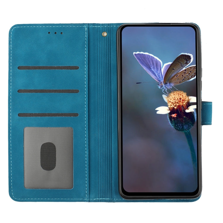 For Xiaomi 13 Flower Embossing Pattern Leather Phone Case(Blue) - 13 Cases by buy2fix | Online Shopping UK | buy2fix