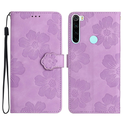 For Xiaomi Redmi Note 8T Flower Embossing Pattern Leather Phone Case(Purple) - Xiaomi Cases by buy2fix | Online Shopping UK | buy2fix