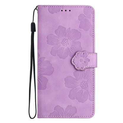 For Xiaomi Redmi Note 8T Flower Embossing Pattern Leather Phone Case(Purple) - Xiaomi Cases by buy2fix | Online Shopping UK | buy2fix