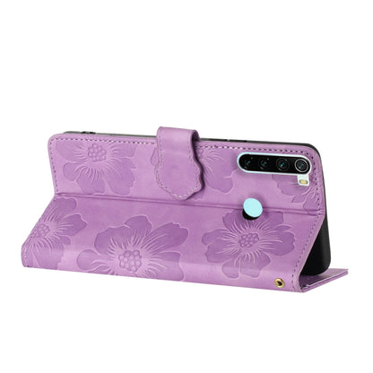 For Xiaomi Redmi Note 8T Flower Embossing Pattern Leather Phone Case(Purple) - Xiaomi Cases by buy2fix | Online Shopping UK | buy2fix