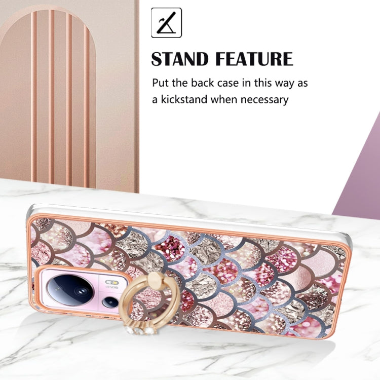 For Xiaomi 13 Lite 5G Electroplating IMD TPU Phone Case with Ring(Pink Scales) - 13 Lite Cases by buy2fix | Online Shopping UK | buy2fix