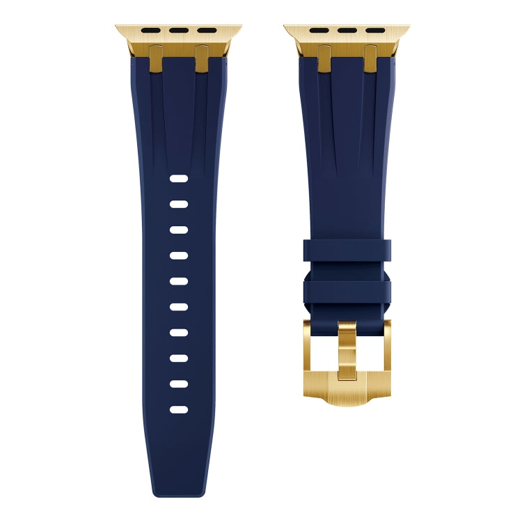 AP Silicone Watch Band For Apple Watch 5 44mm(Gold Blue) - Watch Bands by buy2fix | Online Shopping UK | buy2fix