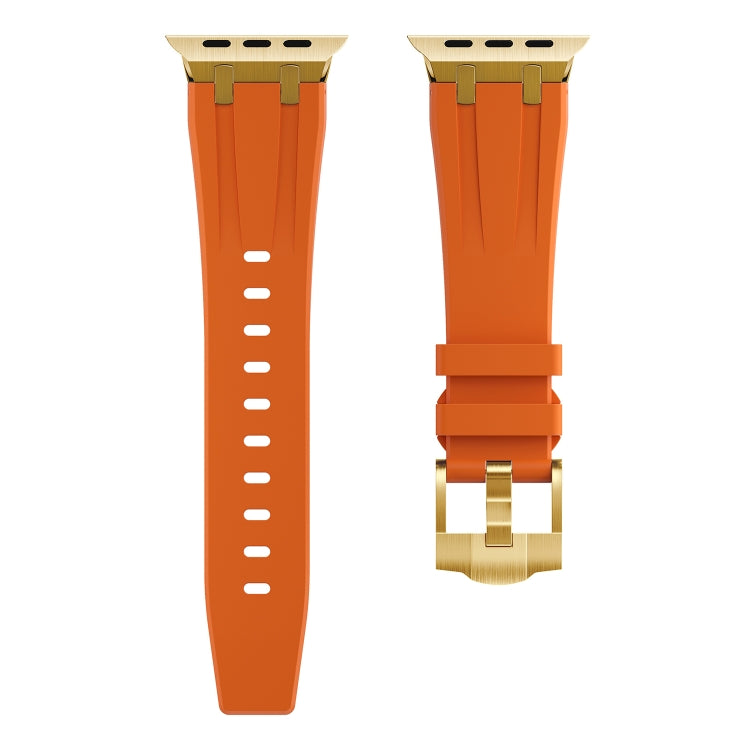 AP Silicone Watch Band For Apple Watch 4 40mm(Gold Orange) - Watch Bands by buy2fix | Online Shopping UK | buy2fix