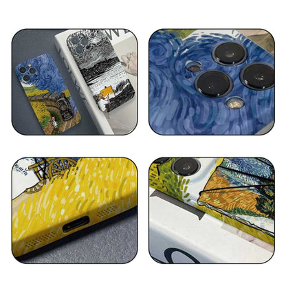 For iPhone 13 mini Precise Hole Oil Painting Pattern PC Phone Case(Handcart) - iPhone 13 mini Cases by buy2fix | Online Shopping UK | buy2fix