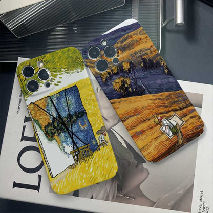 For iPhone 11 Precise Hole Oil Painting Pattern PC Phone Case(Evening Breeze) - iPhone 11 Cases by buy2fix | Online Shopping UK | buy2fix