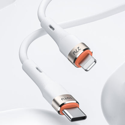 TOTU CB-2 Series USB-C / Type-C to 8 Pin Aluminum Alloy Skin Feel Data Cable, Length:1m(White) - 2 in 1 Cable by TOTUDESIGN | Online Shopping UK | buy2fix