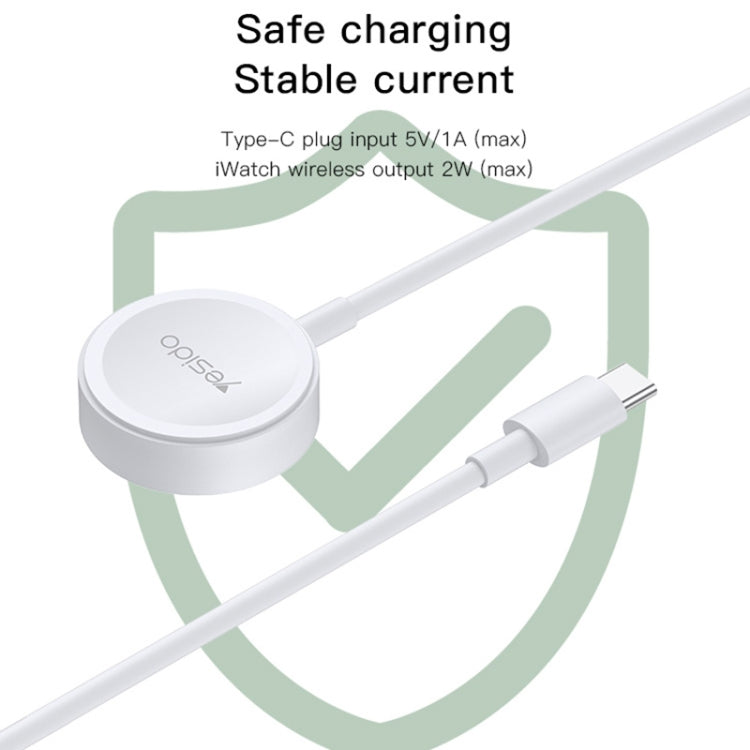 Yesido CA112 For Apple Watch USB-C / Type-C Wireless Magnetic Watch Charger, Cable Length: 1m(White) - Charger / Holder by Yesido | Online Shopping UK | buy2fix