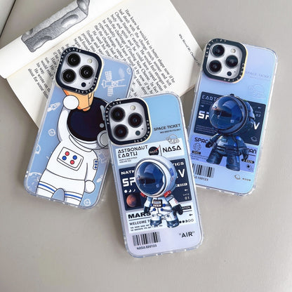 For iPhone 12 Astronaut Pattern Shockproof PC Protective Phone Case(Black) - iPhone 12 / 12 Pro Cases by buy2fix | Online Shopping UK | buy2fix