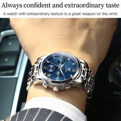 OLEVS 2858 Men Multifunctional Business Waterproof Quartz Watch(Black) - Metal Strap Watches by OLEVS | Online Shopping UK | buy2fix