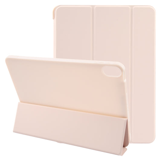 For iPad 10.9 2022 / Air 5 / Air 4 GEBEI 3-folding Holder Shockproof Flip Leather Tablet Case(Pink) - iPad 10th Gen 10.9 Cases by GEBEI | Online Shopping UK | buy2fix