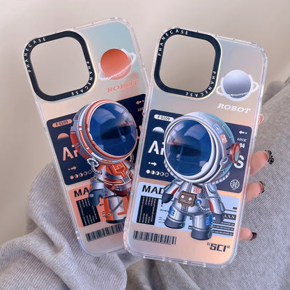 For iPhone 12 Pro Max Mechanical Astronaut Pattern TPU Phone Case(Blue) - iPhone 12 Pro Max Cases by buy2fix | Online Shopping UK | buy2fix