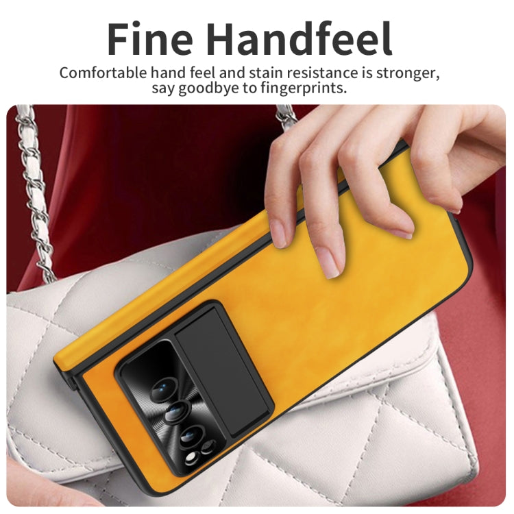 For Google Pixel Fold Napa Texture All-inclusive Phone Case(Yellow) - Google Cases by buy2fix | Online Shopping UK | buy2fix