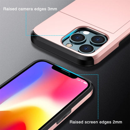 For iPhone 15 Pro Max Shockproof Armor Phone Case with Slide Card Slot(Pink) - iPhone 15 Pro Max Cases by buy2fix | Online Shopping UK | buy2fix